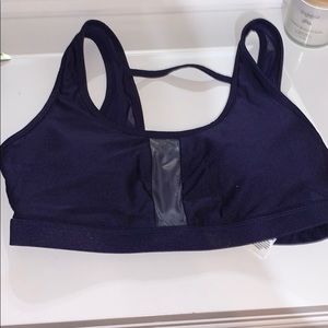 Purple Metallic Fabletics sports bra